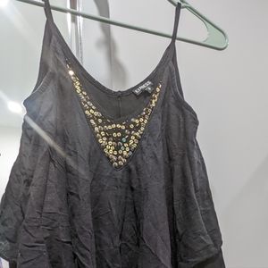 Express Black Beaded Tank Top XS